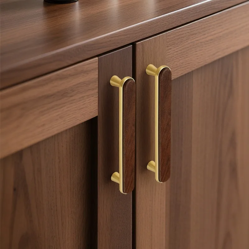 Küchenschrank, Schminktisch, Holzmöbelgriffe, Walnuss-Schranktür-T-Griff, Holzknöpfe, Schubladengriffe für Kleiderschrank und Schrank – Detail 3