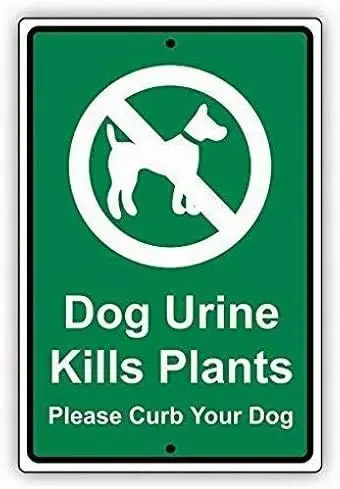 Ylens Safety Sign  Danger Dog Urine Kills Plants Please Curb Your Warning Caution Tin Signs Metal Outdoor Street Road Decor