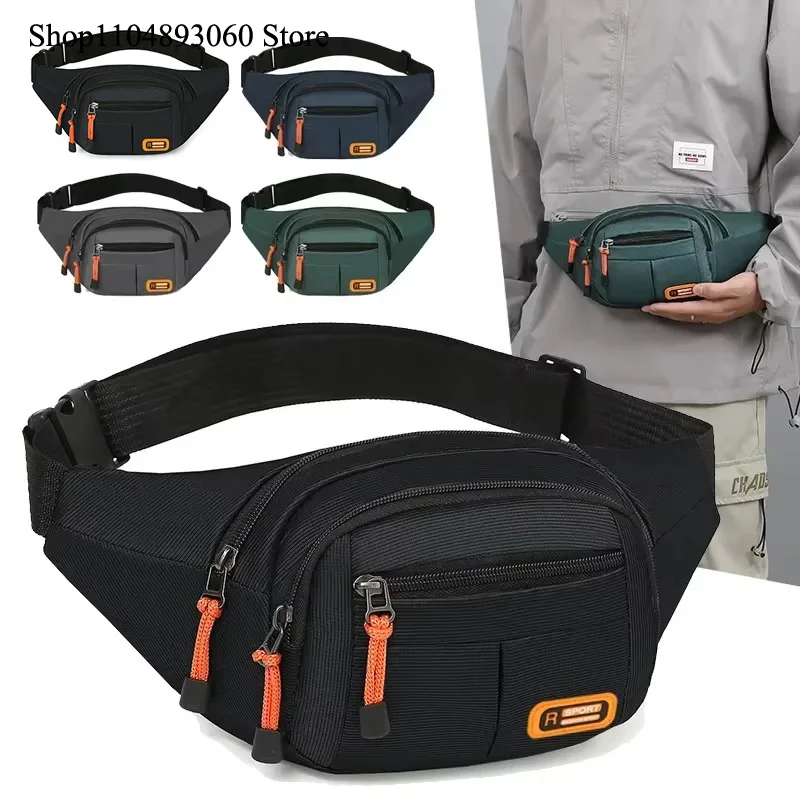 

Oxford Waterproof Mobile Waist Bag Men Multifunctional Large Capacity Fanny Pack Male Wear-resistant Men's Chest Bags Adjustable