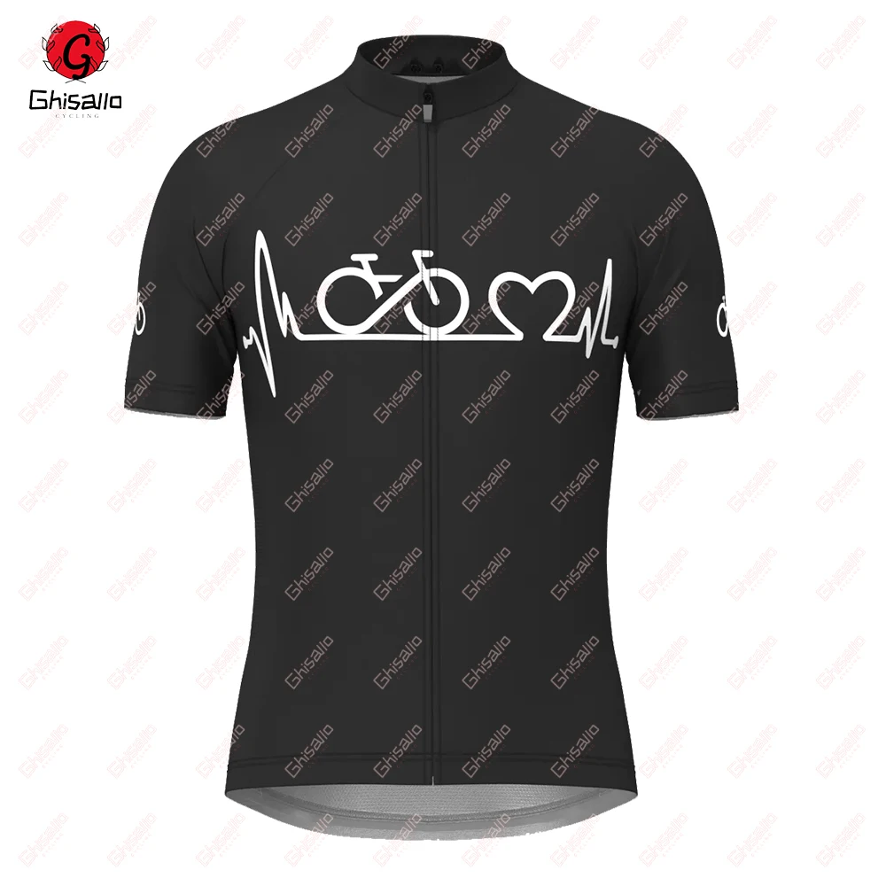 Bike Heartbeat Men Cycling Jersey for Men Short Sleeve  MTB Maillot Downhill Pro Team Mountain Bicycle Clothing Customized