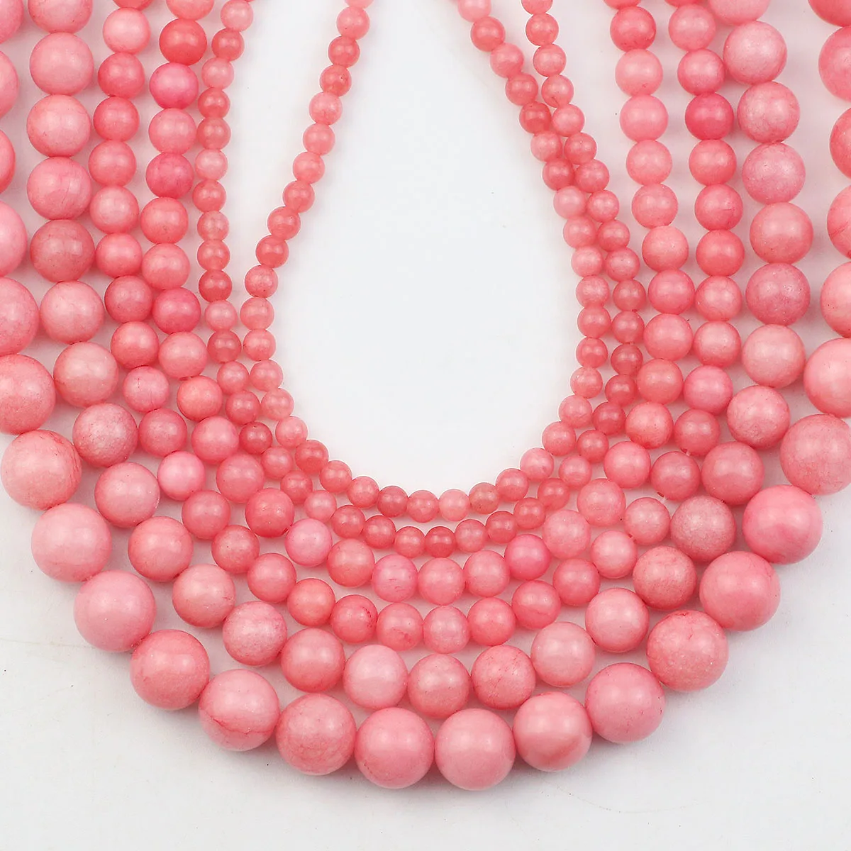 4/6/8/10mm 1 strang Natürliche Pfirsich Rosa Chalcedon Runde Lose Stein Perlen für Schmuck Handgemachte DIY Halskette Armband 15''