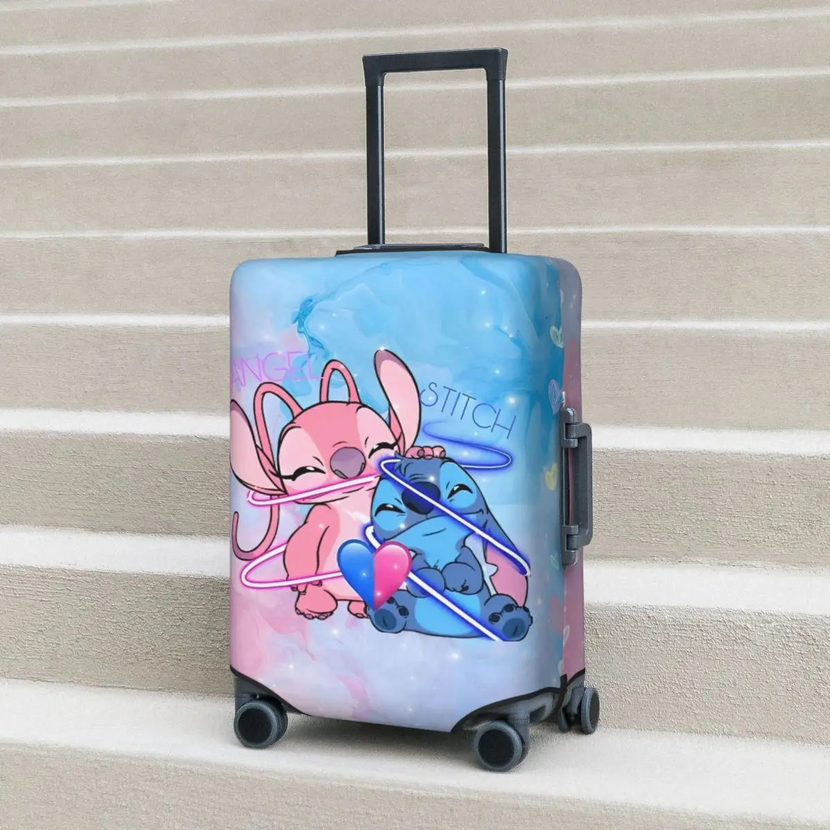 

MINISO Stitch Custom Graphic Printing Suitcase Cover Travel Protector Vacation Practical Luggage Accesories