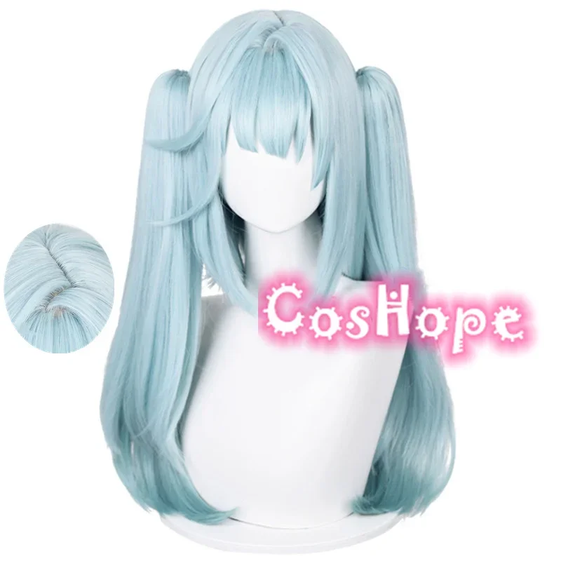 Parrucca cosplay Faruzan doppia coda di cavallo parrucca blu parrucche cosplay anime parrucche sintetiche resistenti al calore Halloween