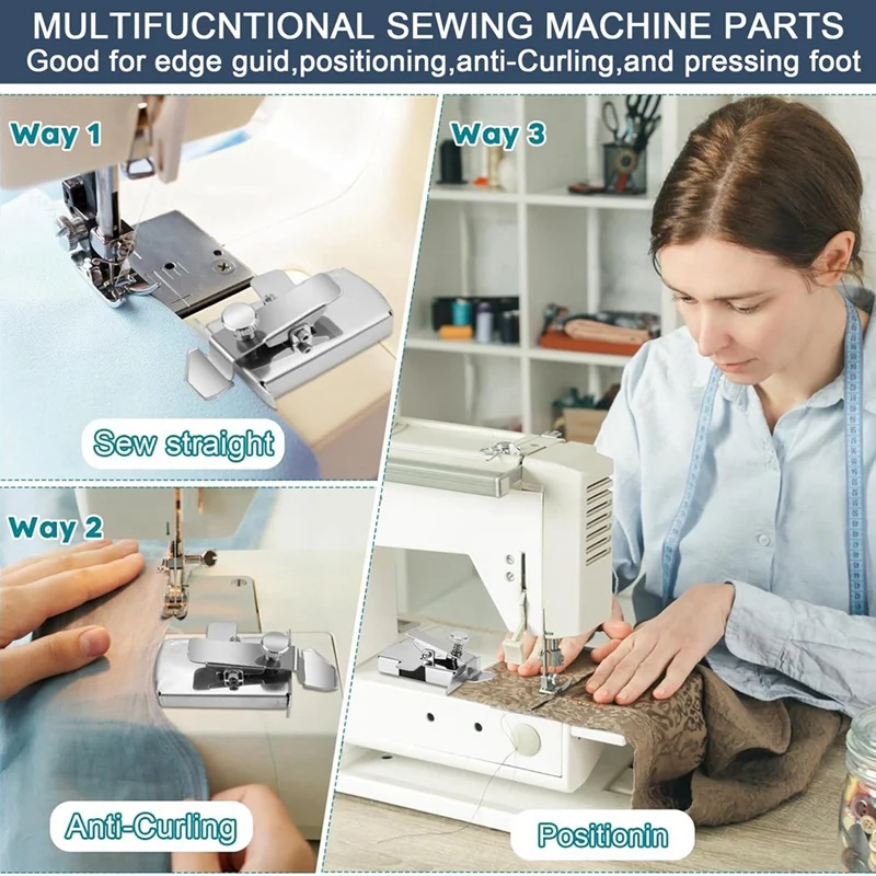 Magnetic Seam Guide, 2 Pieces Magnetic Seam Guide For Sewing Machine + 2 Pieces Bobbins + 4 Pieces Bobbin Case Easy Install