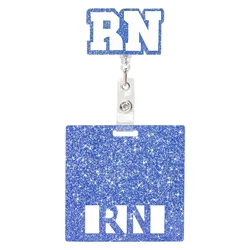 1Pc Glitter Acrylic RN Badge Reel with Alligator Clip ID Card Holder Nurse Badge Accessories Retractable Badge Clip Holder