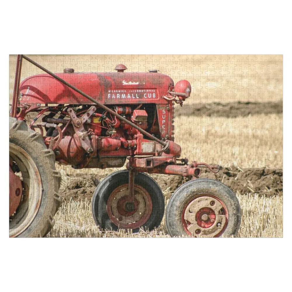 

Винтажный деревянный пазл с изображением трактора Farmall Cub, с возможностью персонализации имени и фото, для взрослых