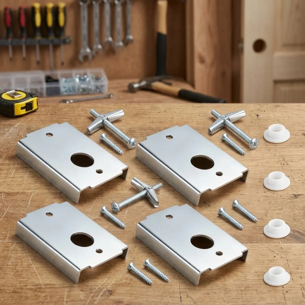 Bifold Door Repair Kit N7For 192 for For 1 3/8 inch Wooden Bi-fold Doors 4 pcs Brackets with Expansion and Standard Fasteners