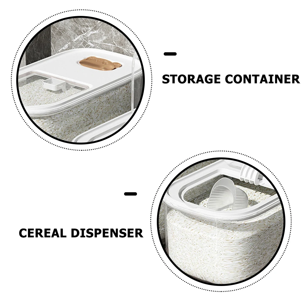 

Insect-proof Rice Bucket Moisture- Cereal Case Sealed Large Capacity Flour Containers Sealing Transparent Dispenser