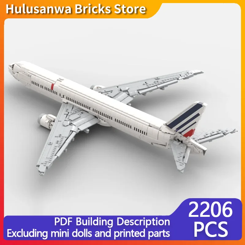 

777-300er Модель гражданского авиалайнера MOC Строительные кирпичи Военное оборудование Модульная технология Сборка Детские игрушки Костюм Подарки Праздник