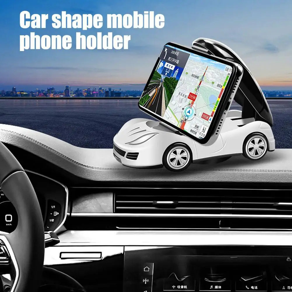 Creative Car Model Car Cell Phone Holder Car Model Ornaments Holder Mount Shape Clip Vehicle 360 Car Rotating Degree Phone U9B8