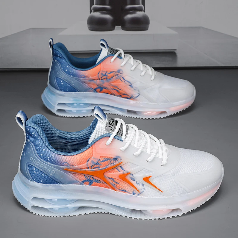 

Men Sports Shoes Comfortable Breathable 2025 New Anti Slip Running Shoes Leather Soft Outdoor Sports Tennis Shoes for Men