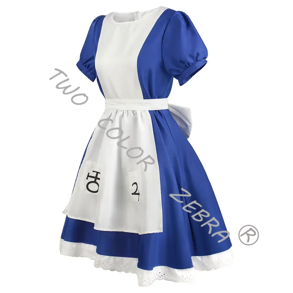 Anime Alice Madness Returns Cosplay Maid Apron Dress Game Madness Returns Alice Cosplay Costume for Women Girls Halloween Party