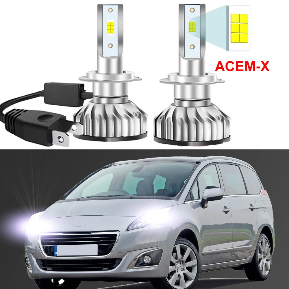 

2Pcs For PEUGEOT 5008 2009-2017 H7 Car LED Headlight Bulbs High Low Beam Canbus No Error