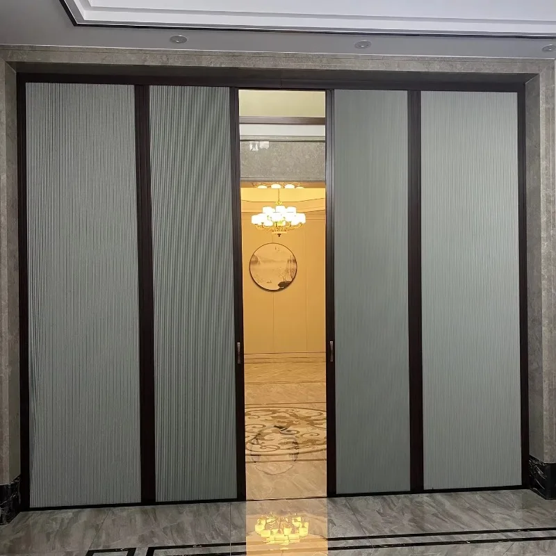 Trackless honeycomb folding door partition door aluminum alloy invisible balcony sliding door family kitchen bathroom