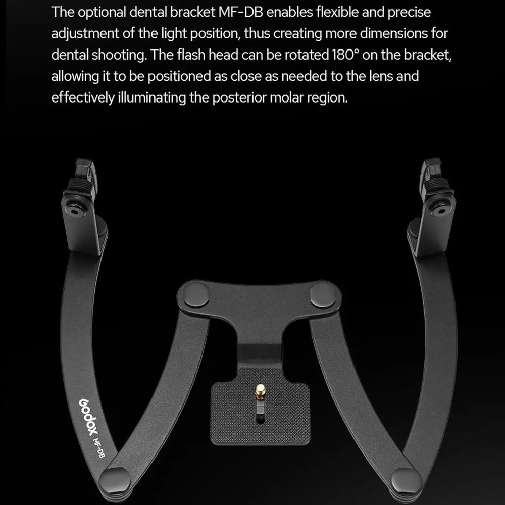 GODOX MF-DB MF-DD دعامة فلاش مرنة لتصوير الأسنان Godox MF12 Flash Macro متوافقة مع كاميرات Nikon/Sony DSLR