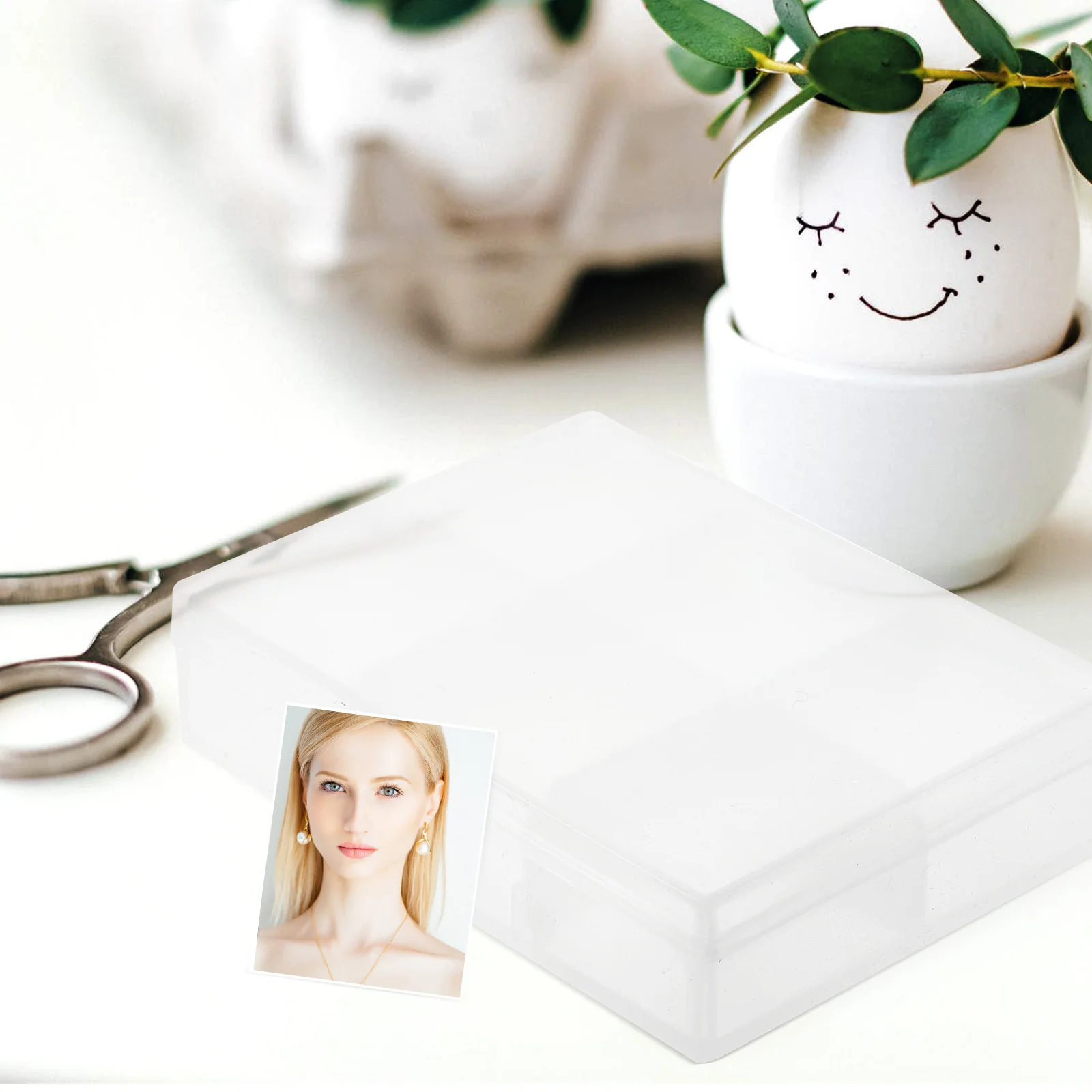 

2pcs Photo Storage Containers 8.5x6.5x2cm Transparent Boxes Organizer Cases for Cards Parts Accessories Craft Household Photo