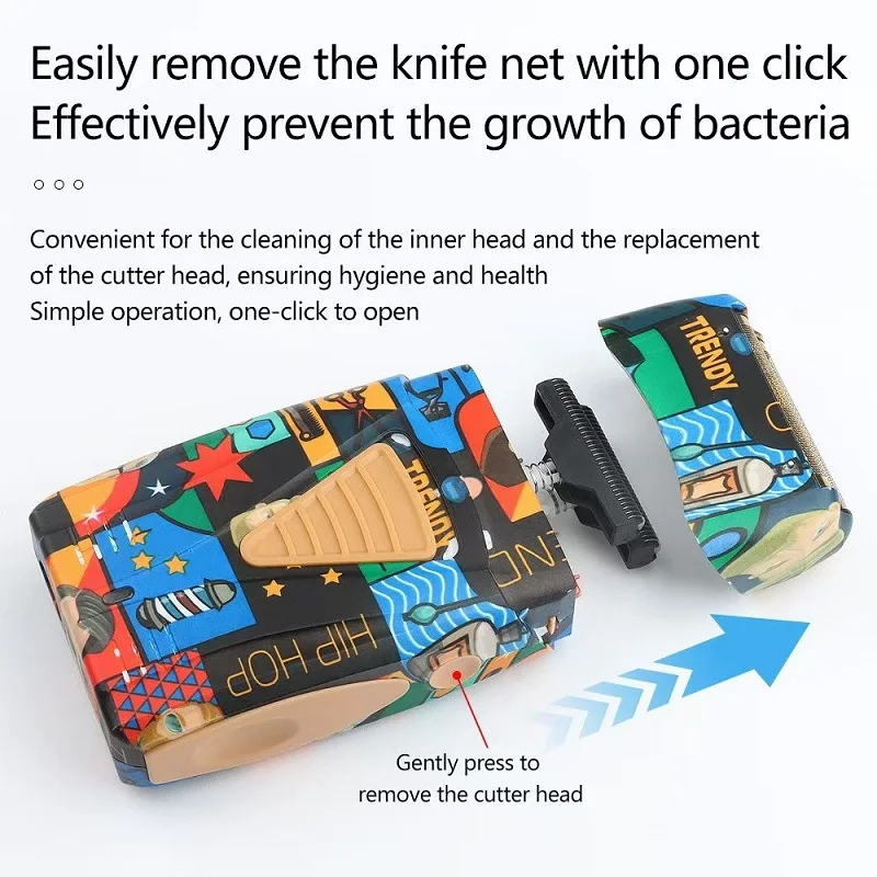 ผู้ชายไฟฟ้ามีดโกนใหม่ Graffiti โกนหนวด Trimmer MINI Travel มีดโกนสําหรับช่างตัดผม & Home ใช้ชาร์จไร้สายไฟฟ้ามีดโกน