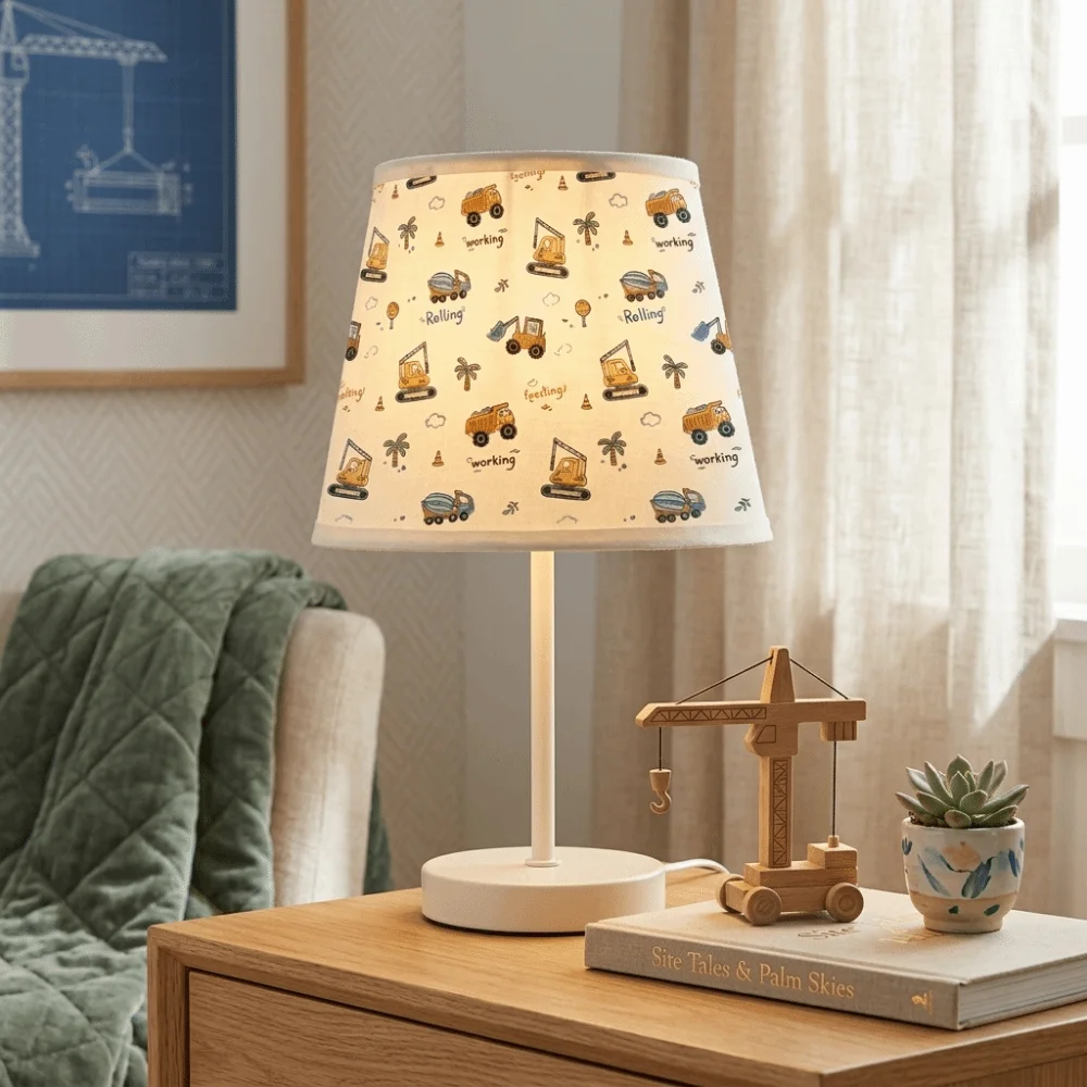 Soft Fabric Car Table Lamp Non-Glare Lighting Lightweight Material Kids Night Light Cozy Soft Glow Cartoon Appearance