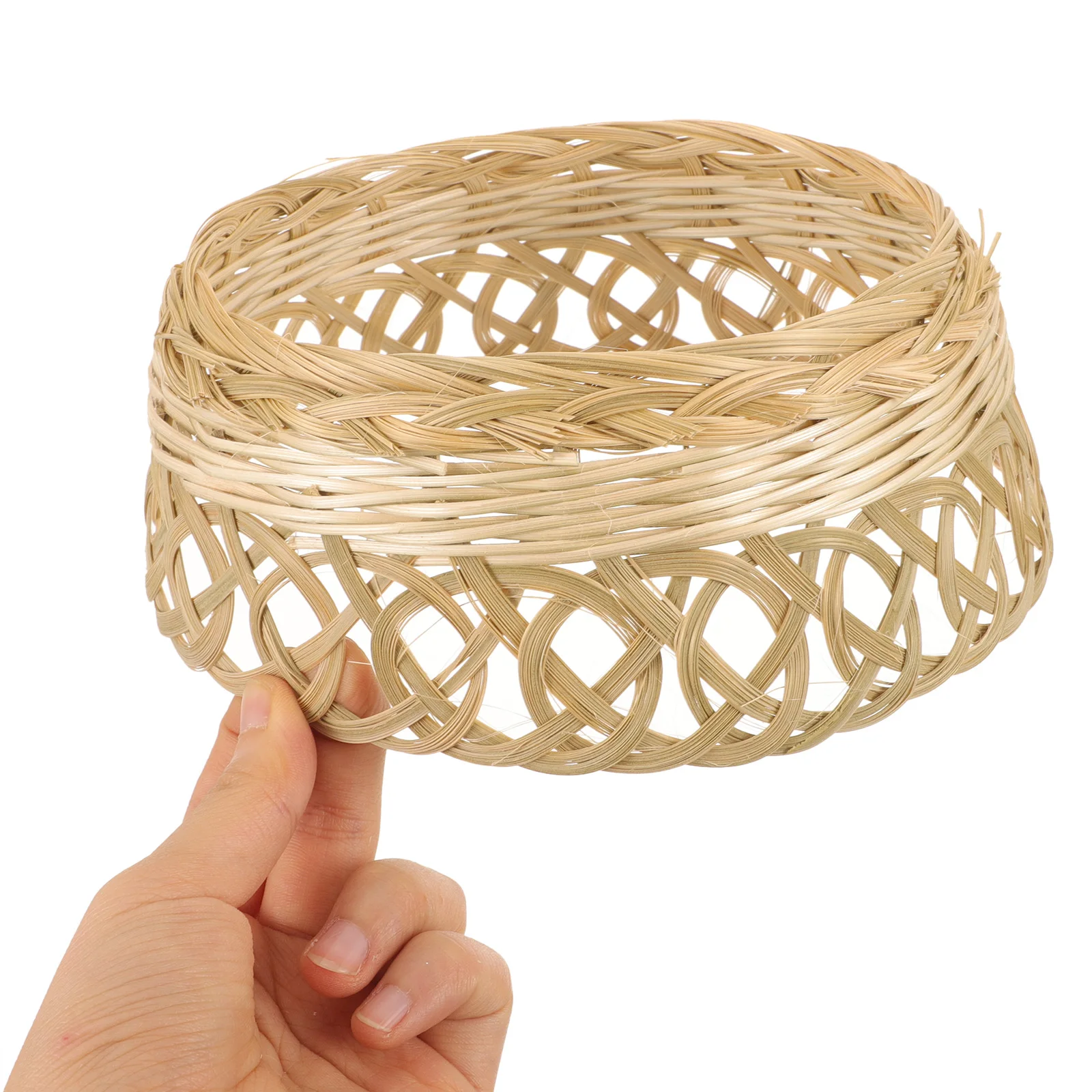 

6pcs Bamboo Straw Black Plastic DIY Making Accessory Lightweight Portable Cone Shape Braided Hat Hoop Farm Safety