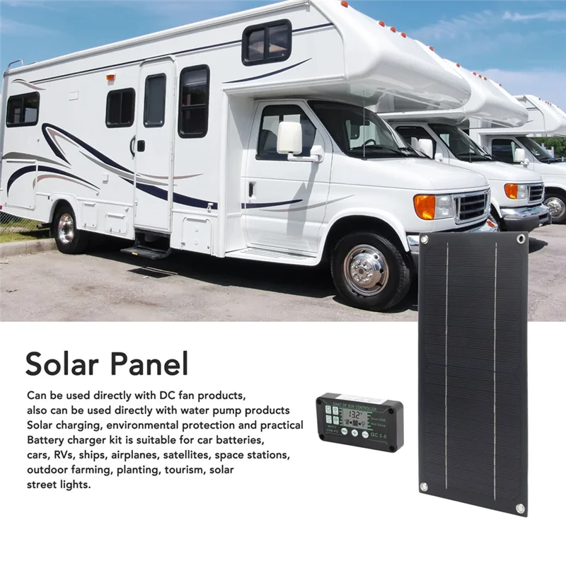 -Kit de panel solarRRKK de 600W con controlador de carga de 100A, carga solar para sistema de remolque de barco de Camping RV al aire libre