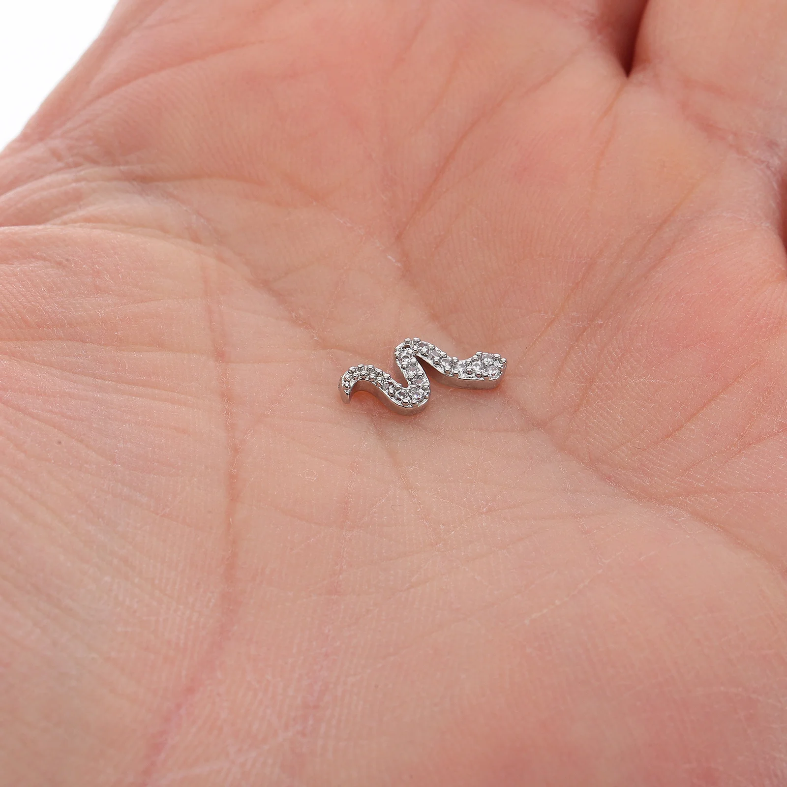 5Pcs Snake Nail Art Charms 3D Metal Rhinestones Gothic Alloy Animal Studs DIY Manicure Supplies Retro Nail Jewelry Silver