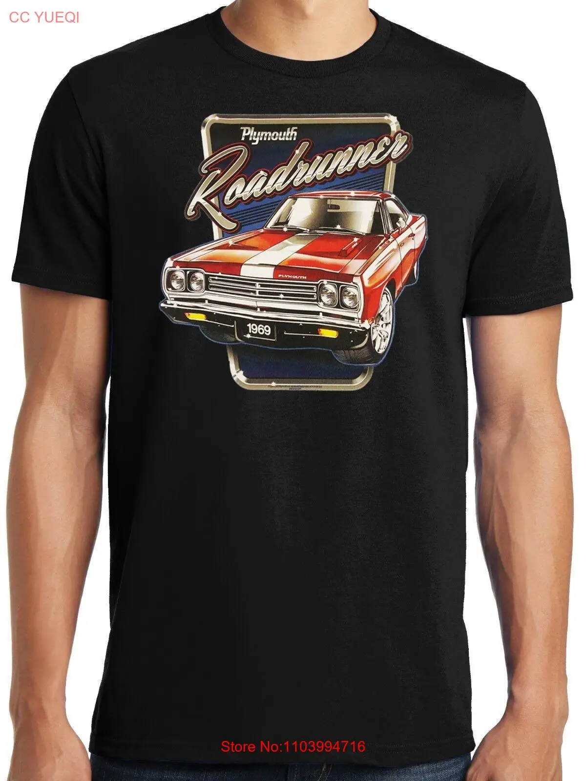 PubliciTeeZ Big and Tall Licensed 1969 Plymouth Roadrunner T-Shirt Big Sizes