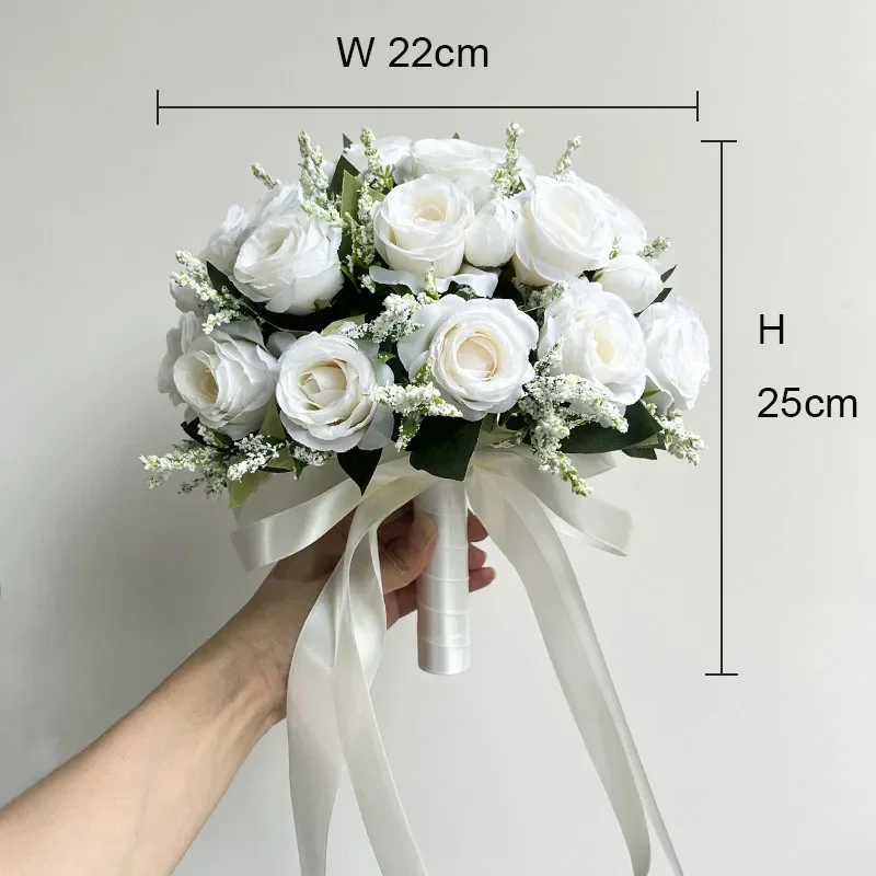 Bride Bouquet Wedding Accessories Silk Roses Artificial Flowers Bridesmaid Bouquet Groom Boutonniere Corsage Wedding Party Decor