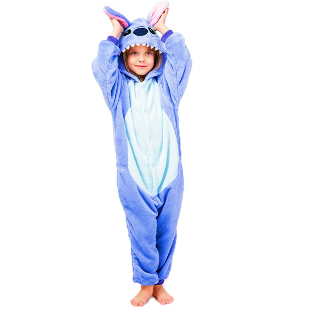 Kigurumi Cartoon Pajamas Sets Kids Children Animal Onesies Jumpsuit Girls Boys Anime Cosplay Costumes For Christmas Halloween