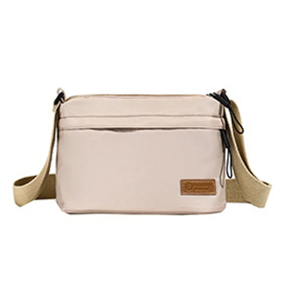 

Simple Korean Style Square Message Bag Large Capacity Solid Color Nylon Crossbody Bag Causal Sports Shoulder Bag Female