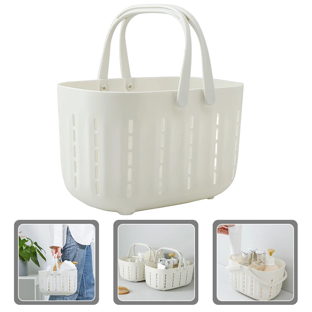 

Large Capacity Reusable Storage With Handle Bathroom Kitchen Bedroom Organizer Drainer Bathtub Hollow Basket Vegetable