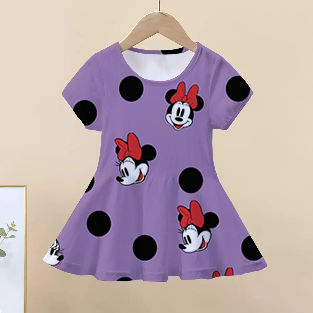 

Disney Mickey Dress Girls Princess Christmas Costume Children Kids Cartoon Mouse Clothing Short Sleeve A-line Cute Pattern