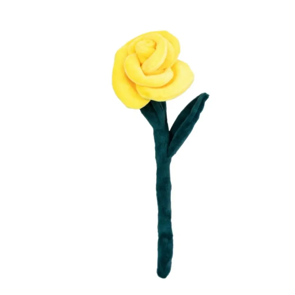 Bouquet di Rose in Peluche da 28cm, Bambola Morbida Realistica, Fiori Simulati, Pianta Cartoon, Fiori Colorati