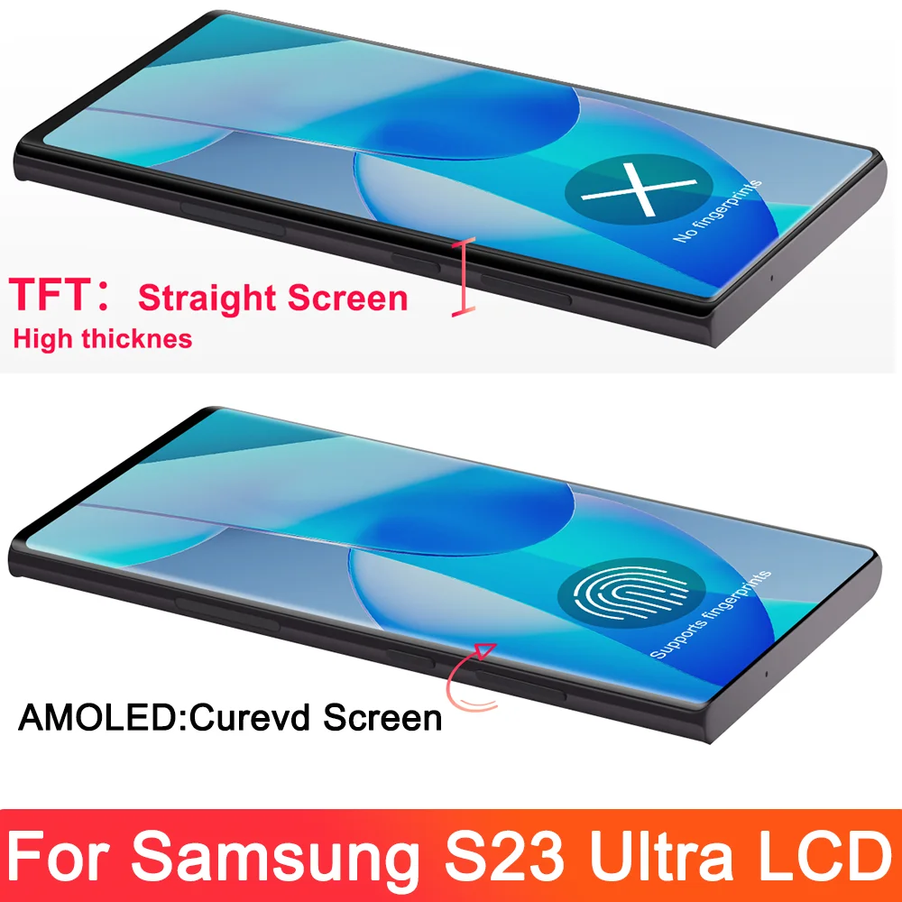 6.8\'\'Tested Display S23 Ultra For Samsung Galaxy S23 Ultra S918B S918U LCD Display Touch Screen Digitizer Assembly Replacement