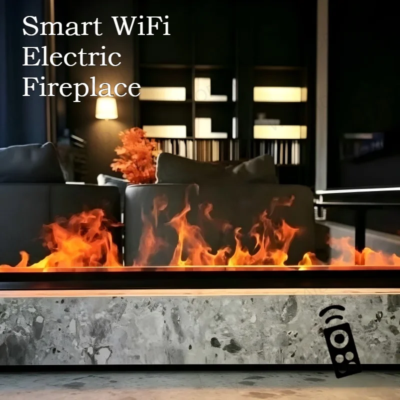 WiFi Enabled Water Vapor Fireplace Cheap Decorative Electric Fireplaces 3D Holographic Flame Effect Fireplace Hanging Firebox