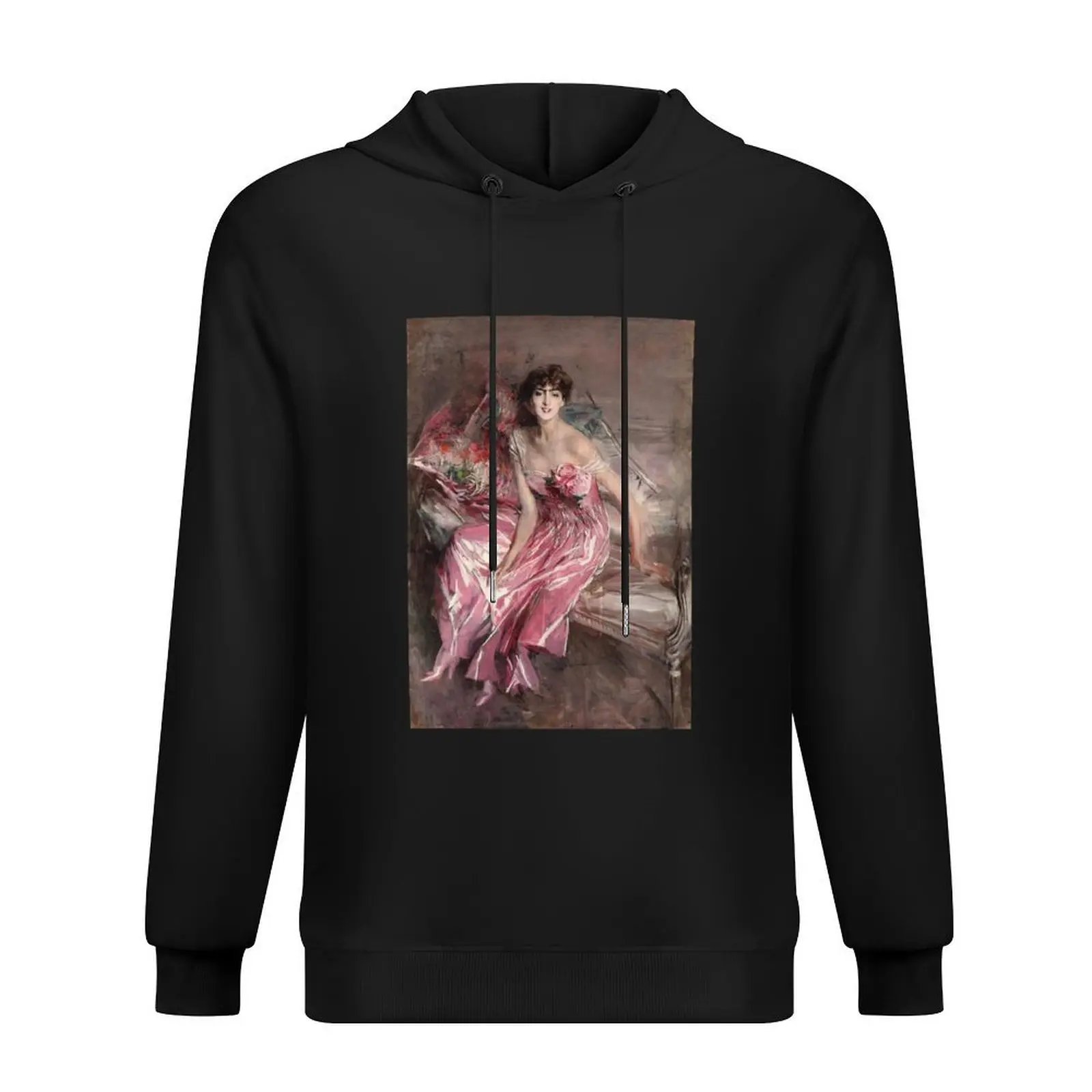 

Vintage Giovanni Boldini Signora in Rosa 1916 Fine Art Hoodie men's autumn clothes autumn oversized hoodie
