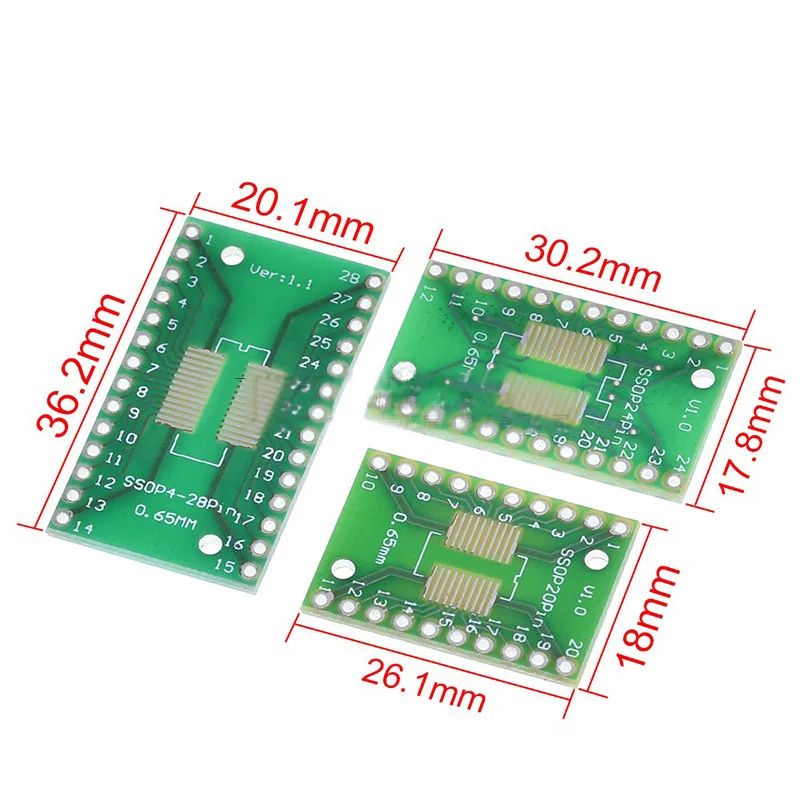 10 ชิ้น SOP MSOP SSOP TSSOP SOT23 ไปยัง DIP Adapter Converter ชุดบอร์ด PCB SMD To DIP Pin Pitch Socket วงจรรวม Pin Board