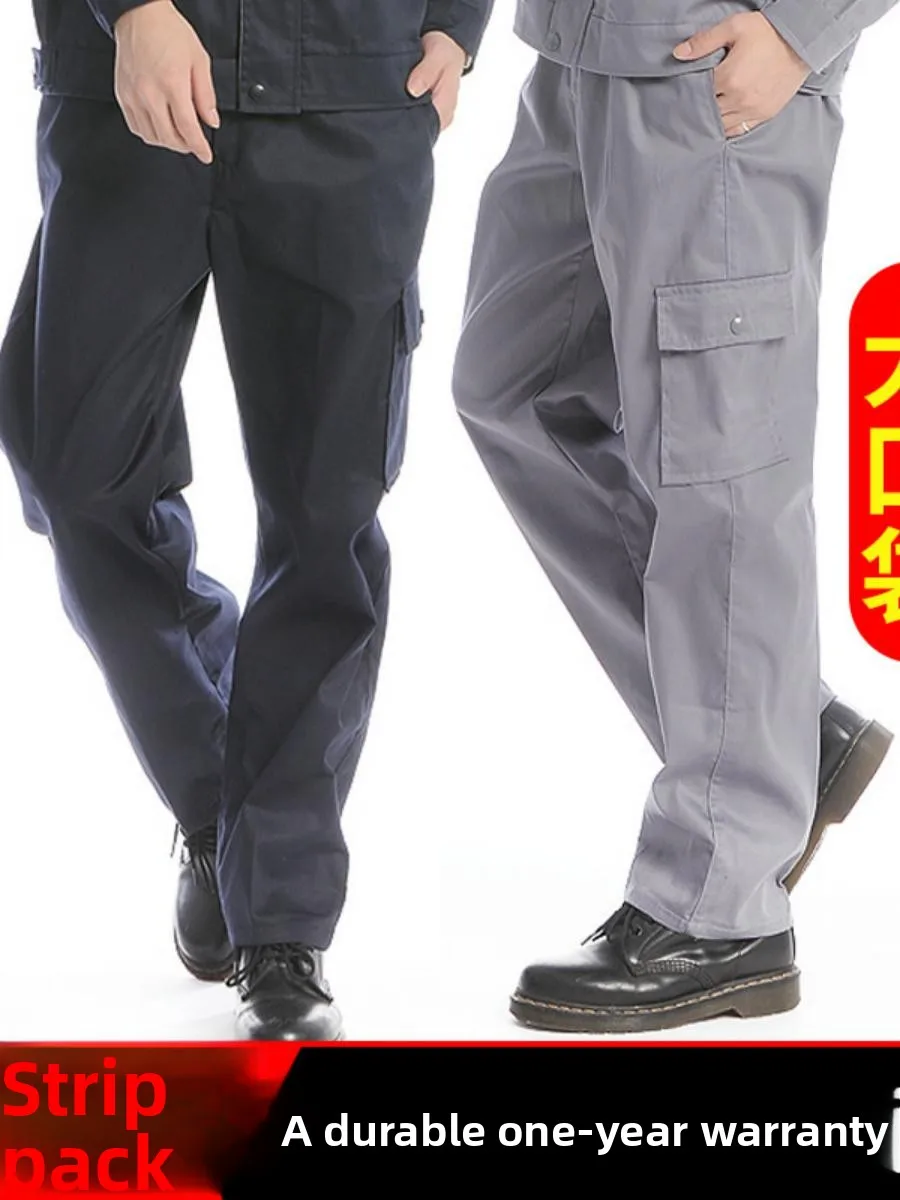 

Мужские рабочие брюки из чистого хлопка свободного кроя, защитная одежда для сварщиков, осенне-зимняя рабочая одежда, удобная, дышащая
