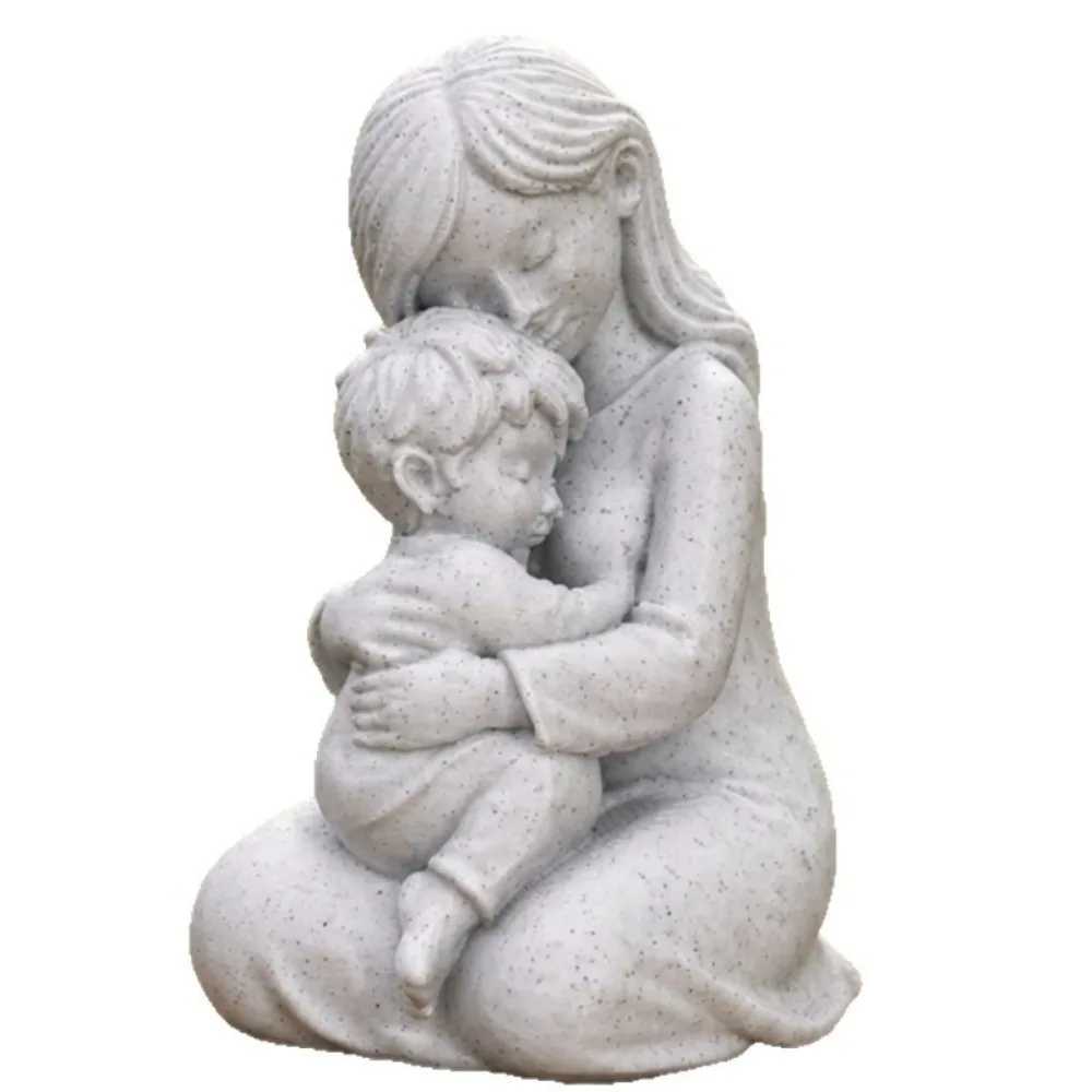 3D Printed Mother and Child Sculpture Minimalist Family Theme Hug Art Figurine Plastic Nordic-Style Heart Family Statue