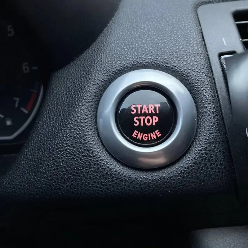 محرك السيارة بدء إيقاف غطاء أزرار وإطار الحلقة الخارجية لاستبدال BMW 1 3 5 Series X1 X3 X5 M5 E87 E81 E90 E91 E92 E89 E60 E83