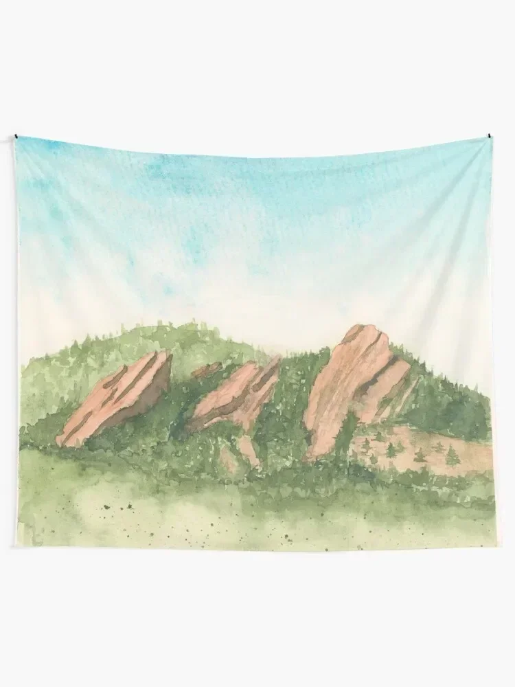 Flatirons Watercolor Tapestry Art Mural Room Ornaments Mushroom Tapestry