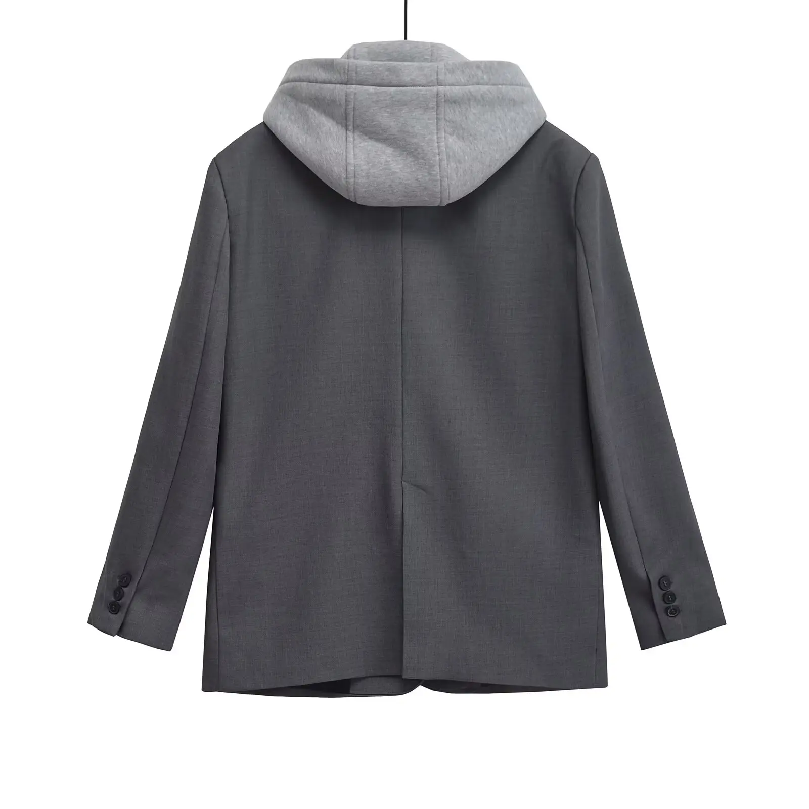 women's suit jacket casual single breasted hooded fake two-piece splicing autumn new suit jacket