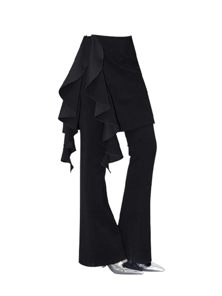 Women French 90s Vintage Old Money 2000s Aesthetic Gyaru Low Rise Bell Bottoms Long Pants Pantalones Trousers Dark Academia New