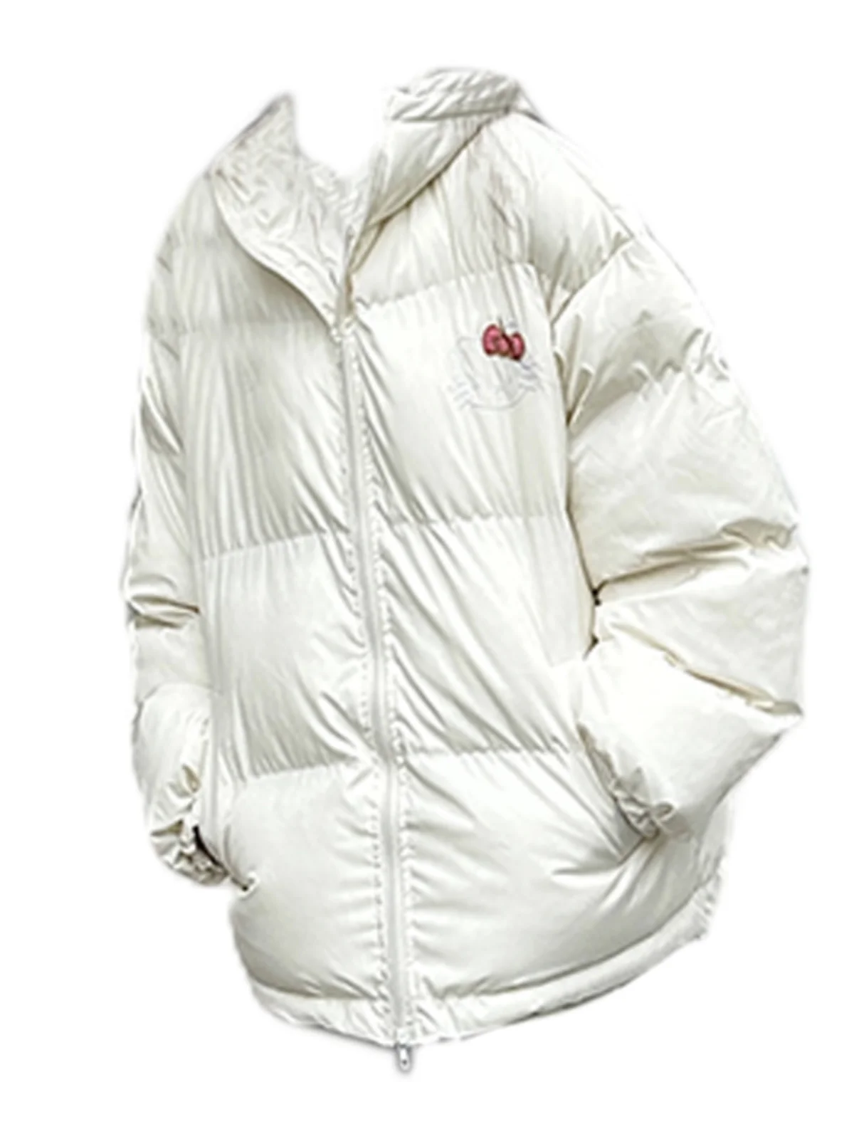 

Утепленная хлопковая куртка HelloKit больших размеров, зимняя, свободного кроя, модный дизайн, корейский стиль, длинный рукав, на молнии