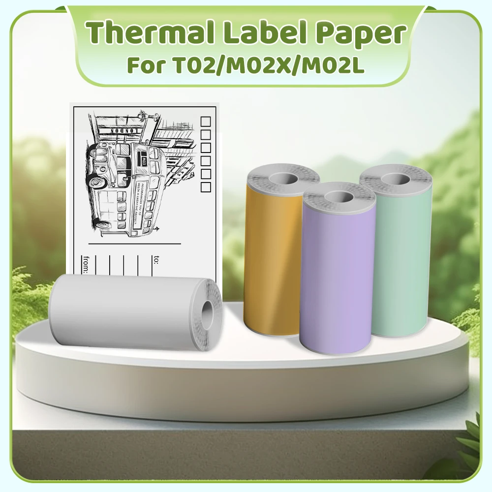 

T02 M02L Mini Portable Printer Thermal Paper HD Printing Self-adhesive Roll Paper Label Sticker For Phone Printing Picture Photo