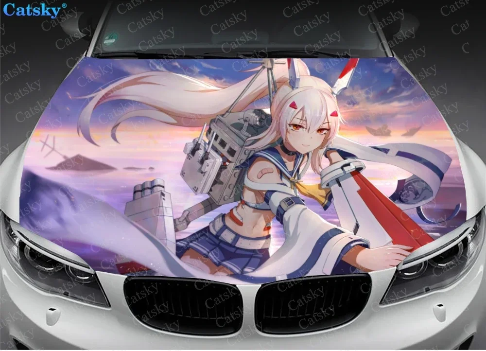 Azur Lane anime Car hood vinyl stickers wrapped film hood decals stickers general car modified hood protection stickers