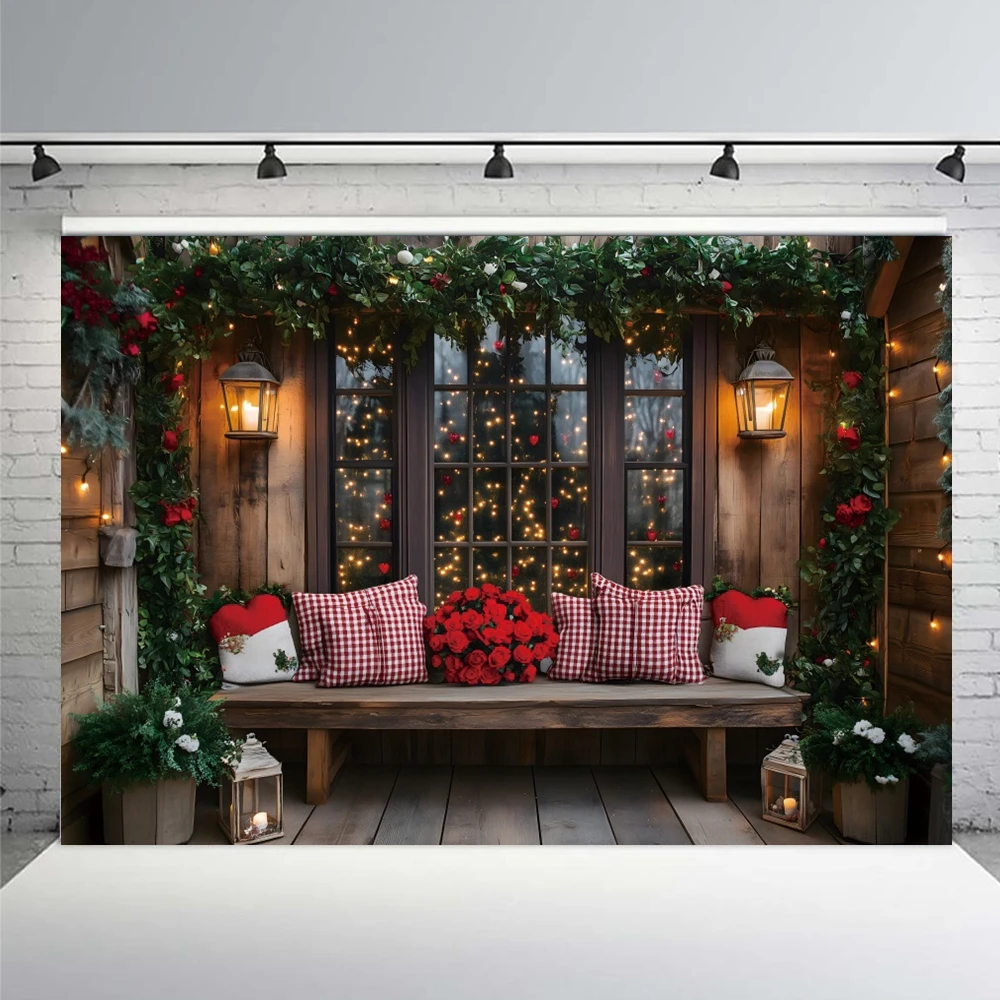 Фон для фотосъемки ко Дню святого Валентина, 14 февраля, романтические розы, диван, деревянный домашний фон для свадебной вечеринки, свадебного душа