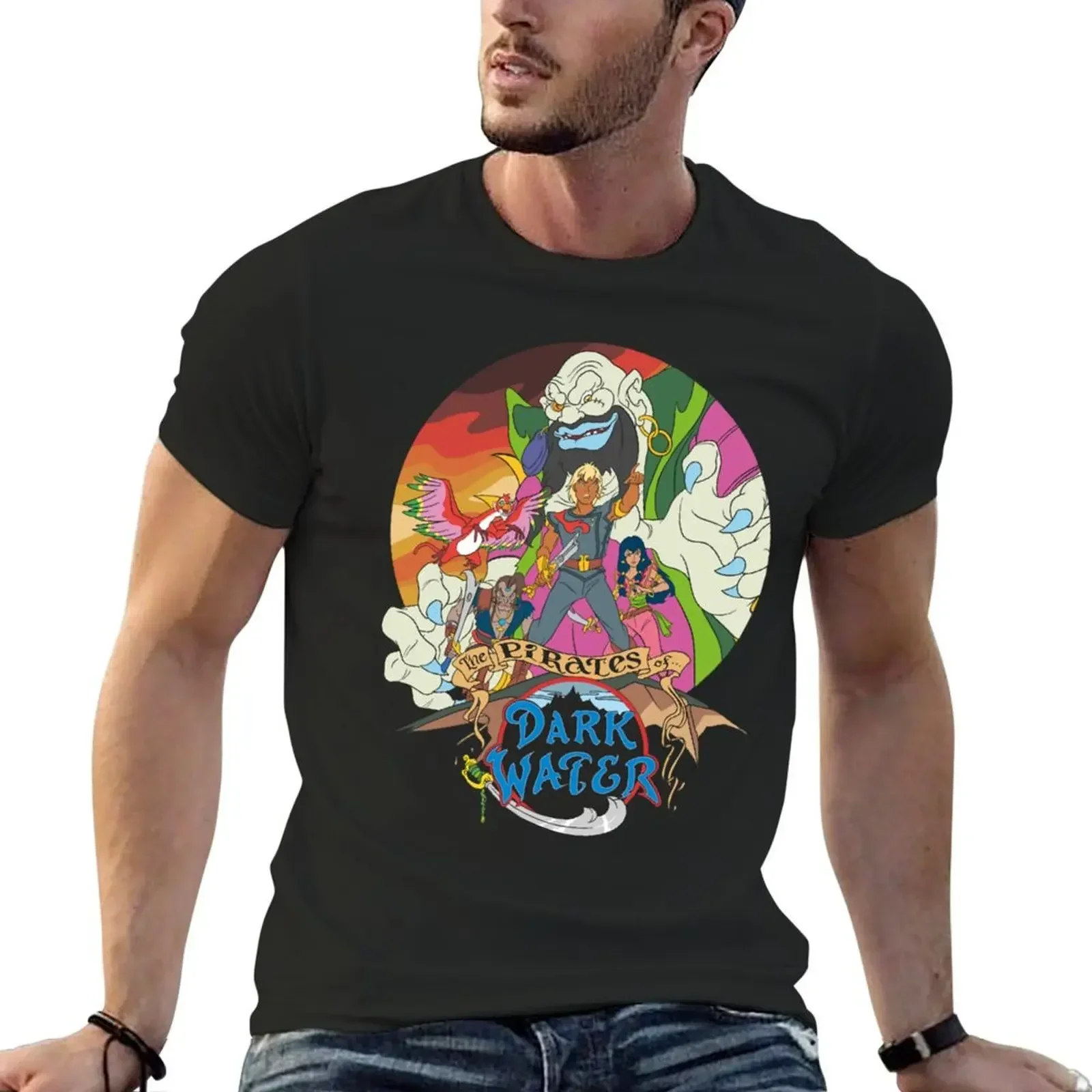 Dark water pirate T-Shirt custom t shirt cute tops anime tshirt rapper graphic tees Men's t-shirt