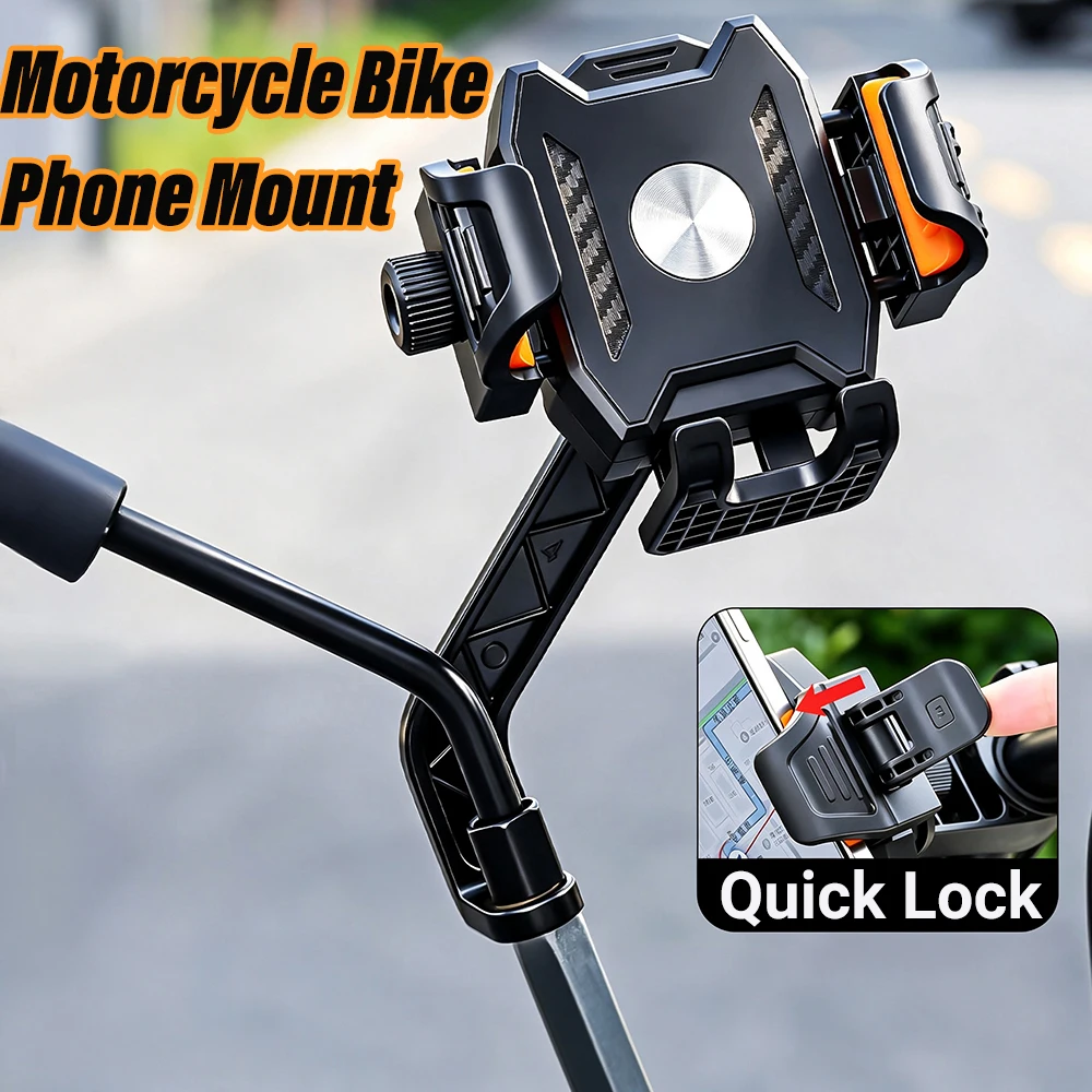 Universal Bike Phone Holder 360 Rotation Shockproof Air Cushion Motorcycle Handlebar Mirror Mount For GPS Navigation Bracket