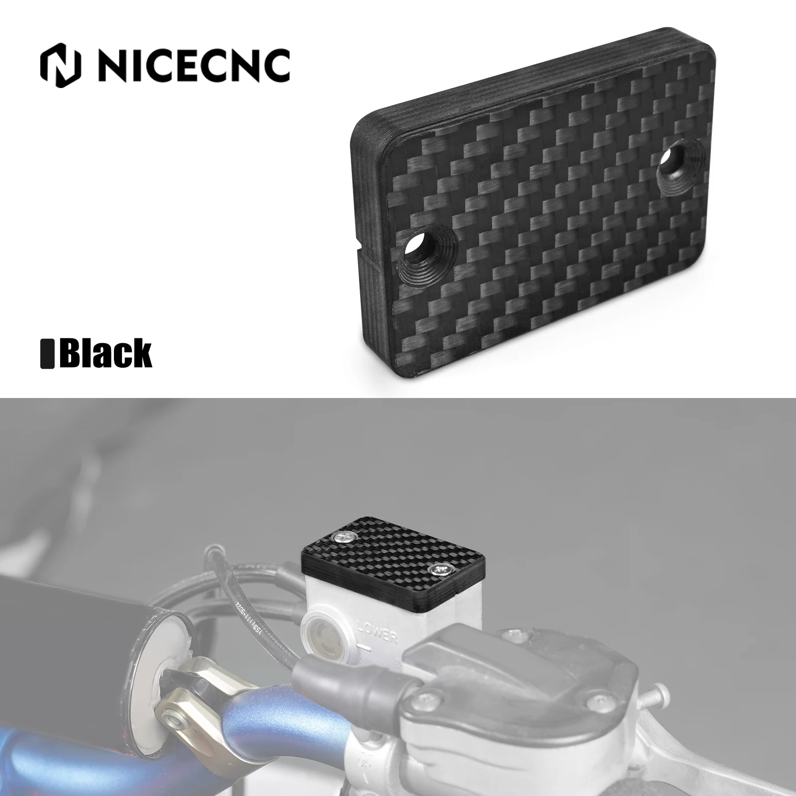 

For Yamaha Raptor 700 YFZ450R Front Brake Reservoir Cover Carbon Fiber Oil Pump Cap Guard ATV For Yamaha Grizzly 550 700 Kodiak