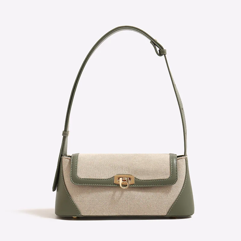 Nichedesign Color Block French Bread Underarm Women's Shoulder Bag New 2025 High-End Feel French Light Luxury Crossbody Bag image 6